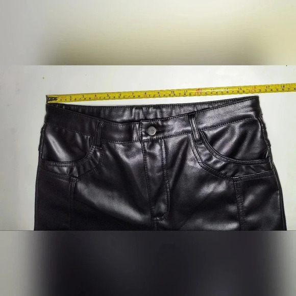 Women's Faux Leather Black Bikercore Goth Emo Sexy Pants, 32 - Picture 4 of 9